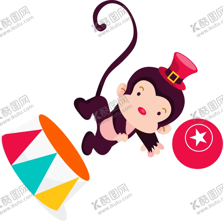 编号：20832302062050249300【酷图网】源文件下载-愚人节马戏团的小猴子