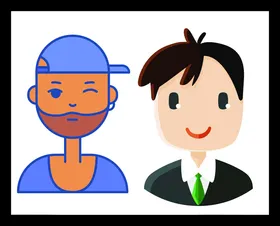 手绘男人男孩卡通动画动画
