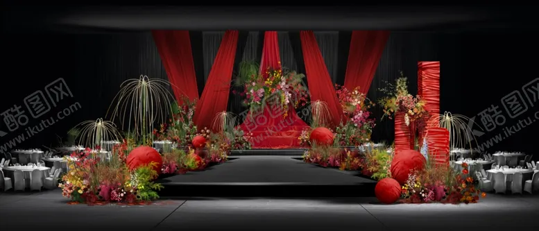 编号：37258804040324436288【酷图网】源文件下载-中式婚礼舞台