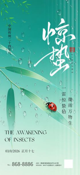 极简惊蛰节气海报