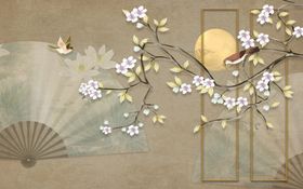 中式古装扇子 蝶恋花