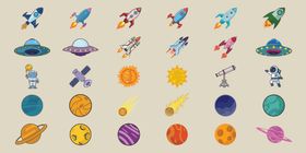 太空元素主题插画