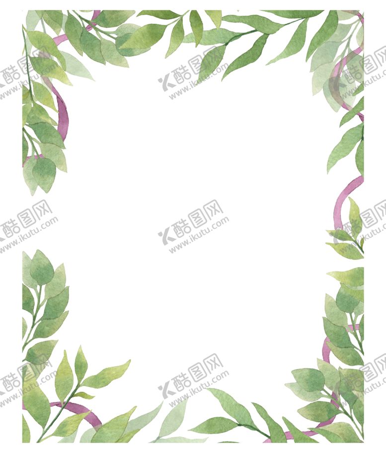 手绘植物花环淡雅枝时尚纹枝干枝干