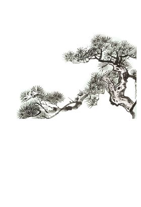 水墨松树