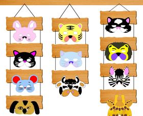 幼儿园小动物墙挂三组