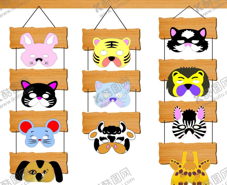 编号：38262911011319422144【酷图网】源文件下载-幼儿园小动物墙挂三组