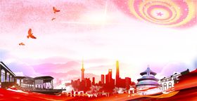 背景展板科技医疗海报企业文化公司管理制度红色