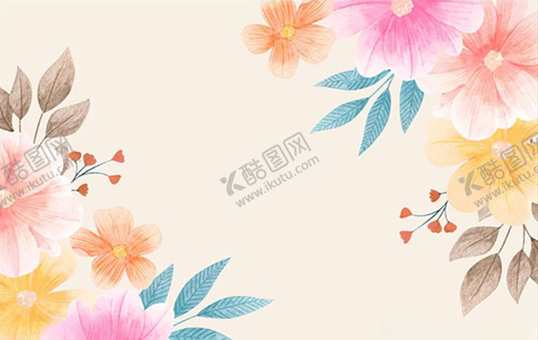 编号：37288810050903192352【酷图网】源文件下载-水彩花卉背景