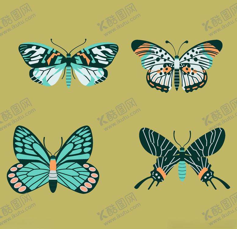 编号：40112409141018538838【酷图网】源文件下载-矢量蝴蝶