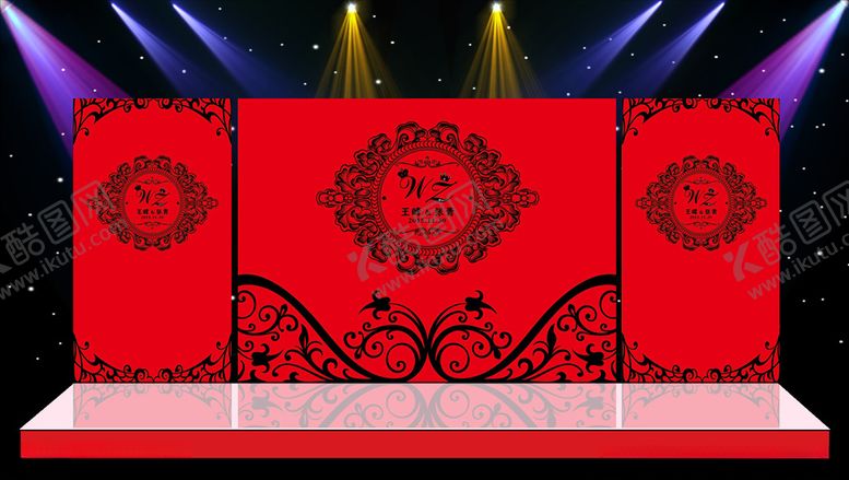 编号：39968709201333074782【酷图网】源文件下载-红色主体婚礼现场布置设计源文件