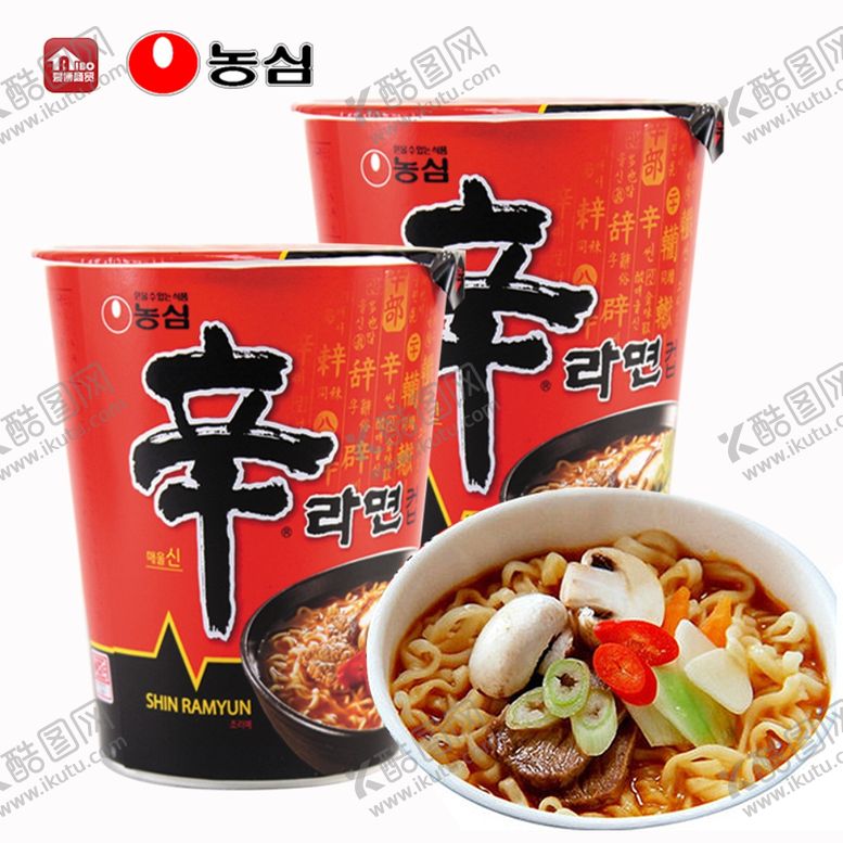 编号：39337710041000102187【酷图网】源文件下载-韩国农心辛拉面杯面方便面红色