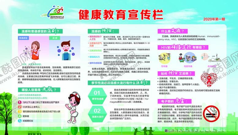 编号：94297610072057556488【酷图网】源文件下载-流感艾滋病宣传栏