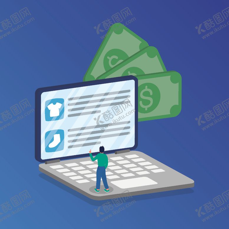 编号：19062304062309342900【酷图网】源文件下载-在线购物插画