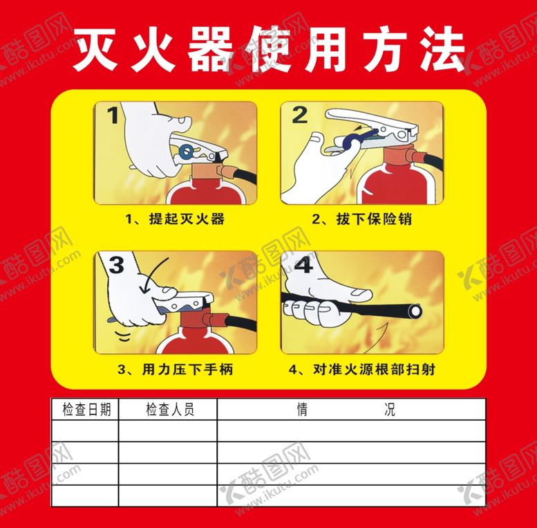 编号：70332207030752507967【酷图网】源文件下载-灭火器使用方法消防栓使用方法