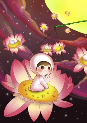 元宵节舞台门楼背景