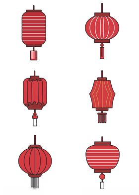 矢量灯笼形状插画