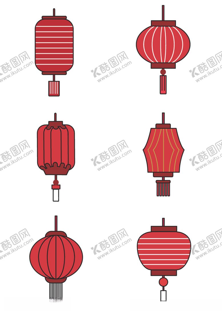编号：87581510220031334234【酷图网】源文件下载-矢量灯笼形状插画