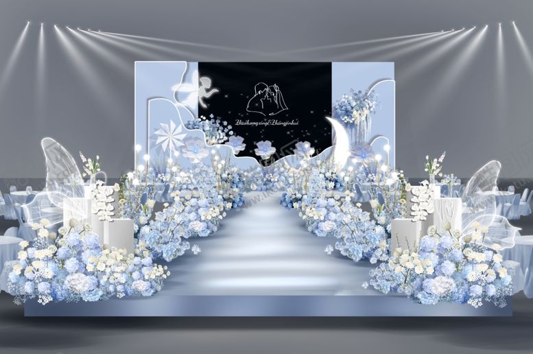 编号：57748804021415432343【酷图网】源文件下载-蓝色婚礼