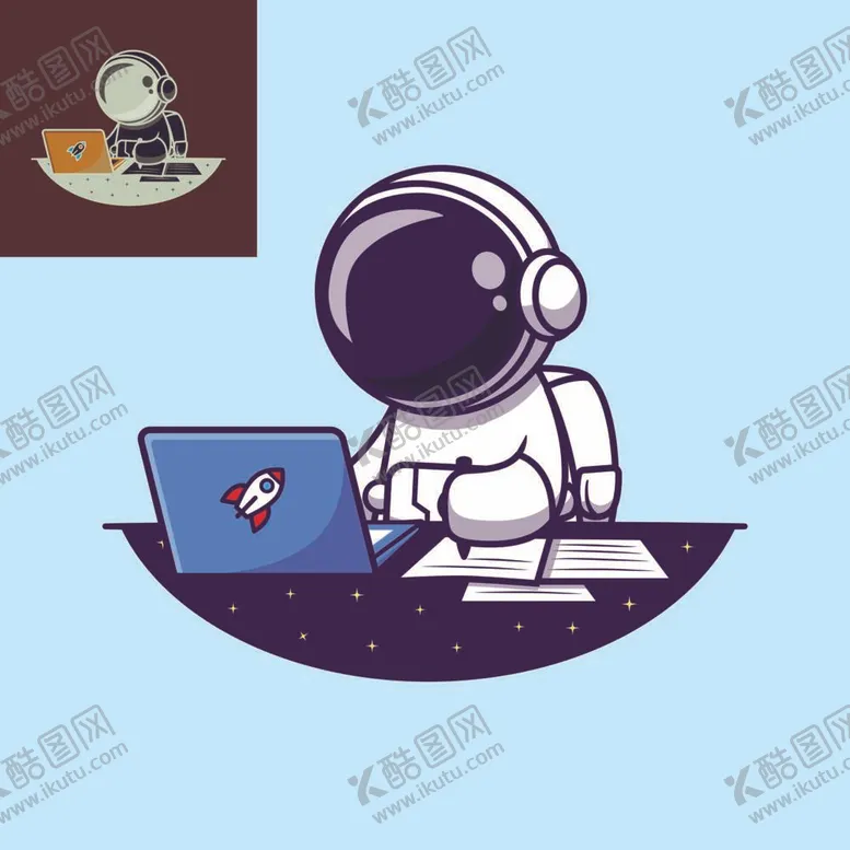 编号：78371912060552287075【酷图网】源文件下载-Q版宇航员探险办公