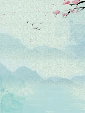 中国风背景秋天画二十四节气水墨舞台