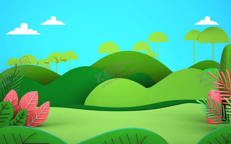 编号：30469901291533499269【酷图网】源文件下载- C4D  3D 清新背景