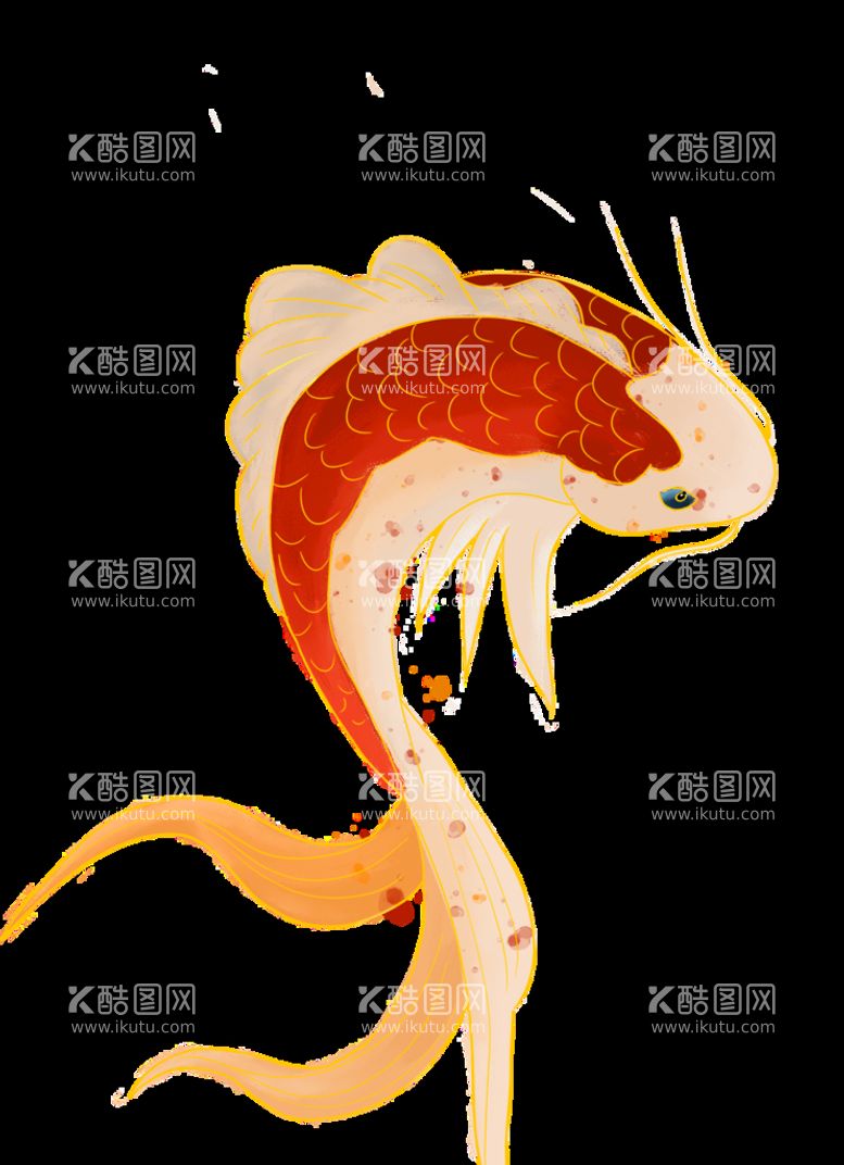 编号：90565511201951341342【酷图网】源文件下载-锦鲤  金鱼插画  国潮素材 