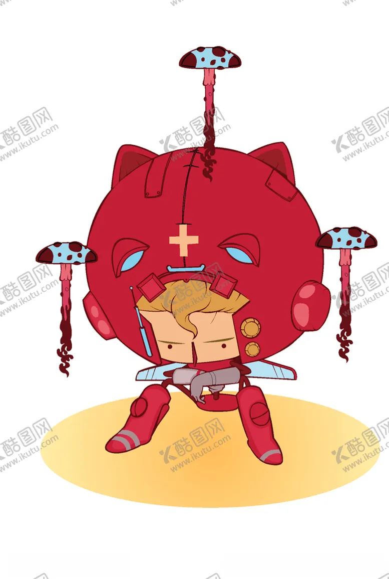 机器人插画元素素材AI