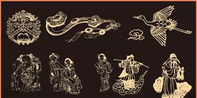 传统图案神仙人物仙鹤