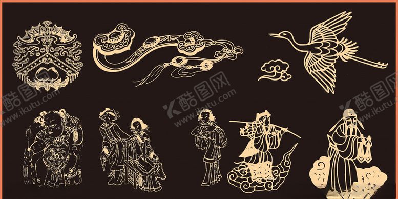 编号：71842810171801209698【酷图网】源文件下载-传统图案神仙人物仙鹤