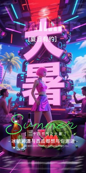 酒吧大暑KTV海报图片电商背景