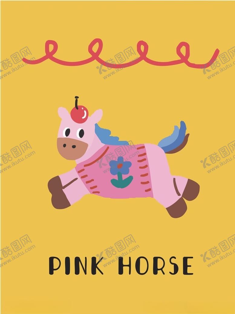 编号：23599004250521498547【酷图网】源文件下载-粉色小马插画图案