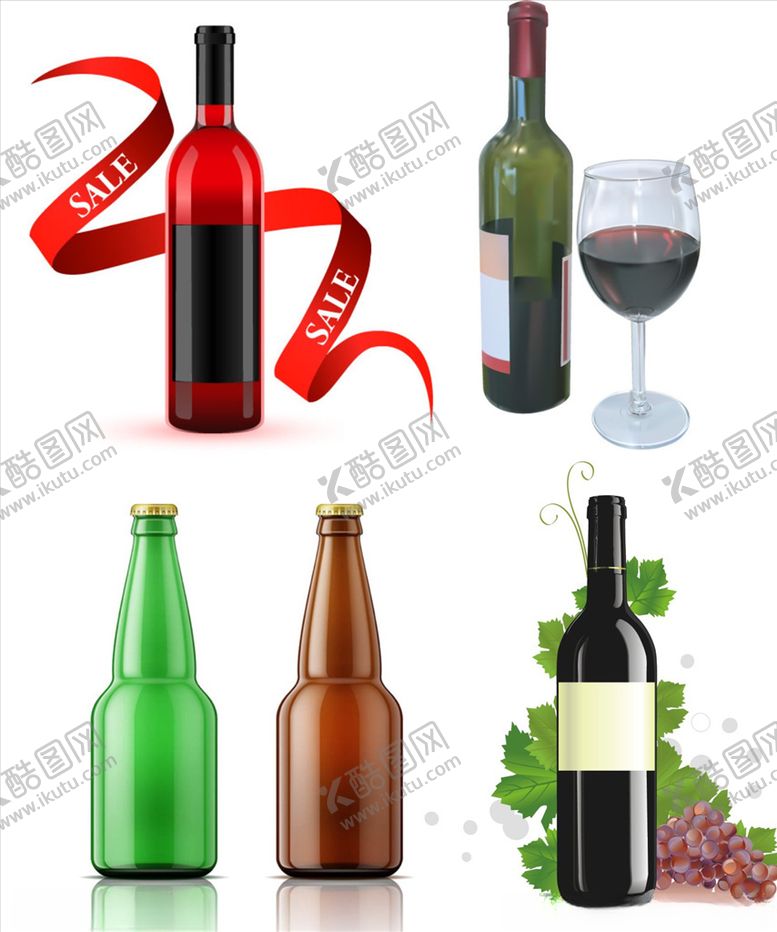编号：29580807051625324434【酷图网】源文件下载-酒瓶啤酒瓶高脚杯