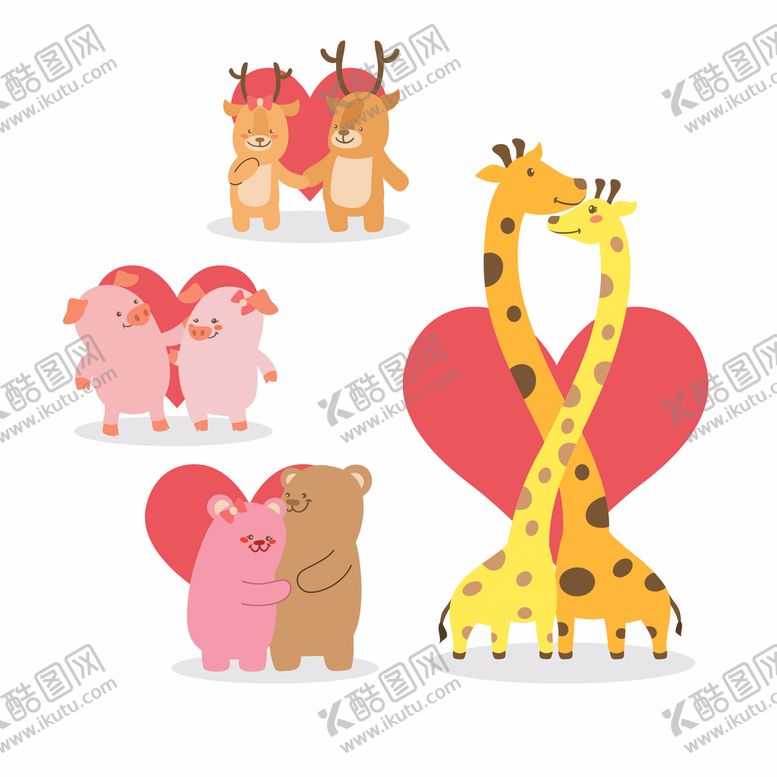 编号：88853010171444409648【酷图网】源文件下载-情人节动物