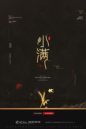 小满金属麦子地产节气单图夏至地产