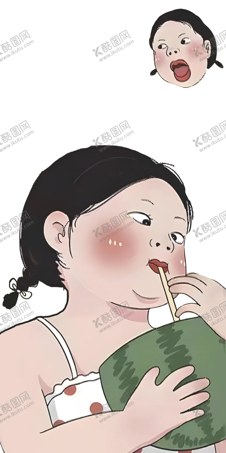 编号：59881701150850444435【酷图网】源文件下载-搞怪西瓜女孩