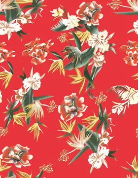 手绘花数码印彩小碎