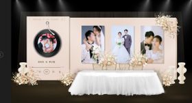 韩式香婚礼迎宾区照片堆头美陈