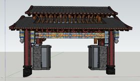 企业新颖大门时尚草图大师模型