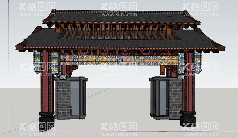 编号：48598912160614486026【酷图网】源文件下载-新颖大门企业时尚草图大师模型