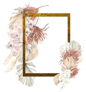 北欧小清新水彩植物图案