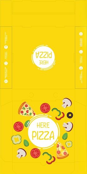 披萨盒包装设计展开图