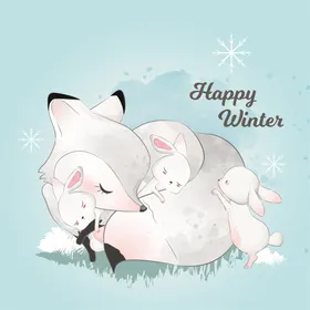 卡通狐狸人物手绘吉祥物