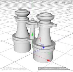 C4D模型双筒望远镜