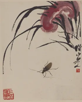 齐白石国画水墨山水水墨古树工笔山水