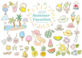 夏日缤纷水果插画元素
