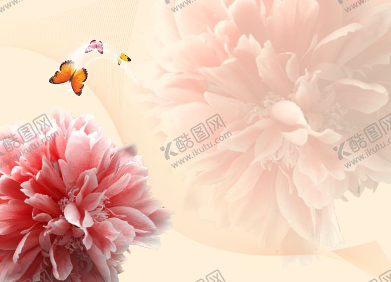 编号：50036705100144405172【酷图网】源文件下载-牡丹花蝴蝶装饰画壁纸壁画背景墙