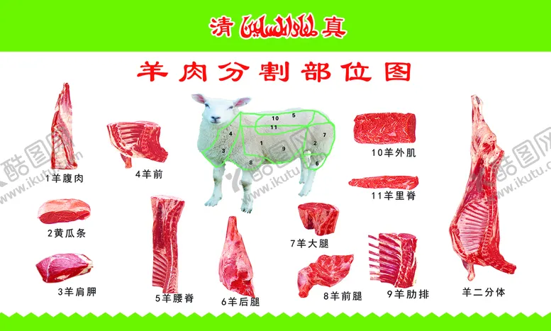 编号：80614910081141204903【酷图网】源文件下载-牛羊肉分割图