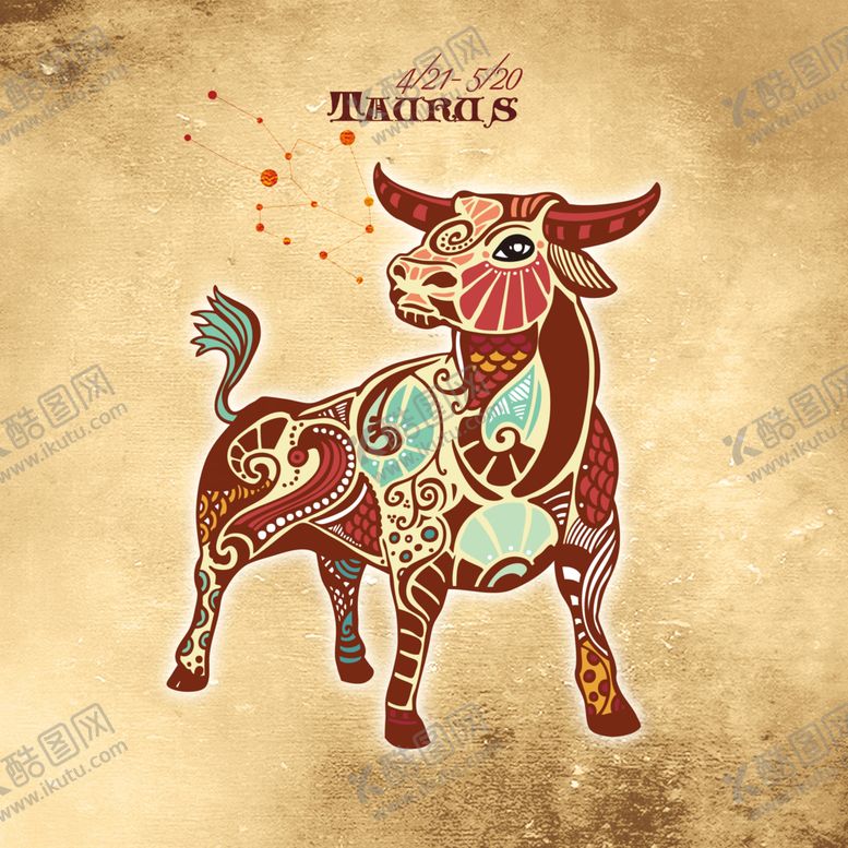 编号：63593809280820598362【酷图网】源文件下载-手绘插画复古星座图星座画