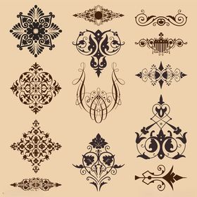 复古精美装饰花纹图案集