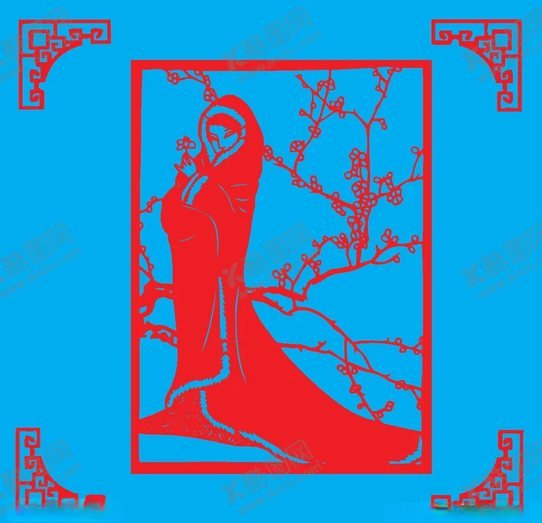 编号：46132804280640072364【酷图网】源文件下载-秦可卿剪纸